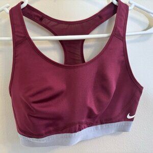 Nike Sports Bra Maroon Size Small